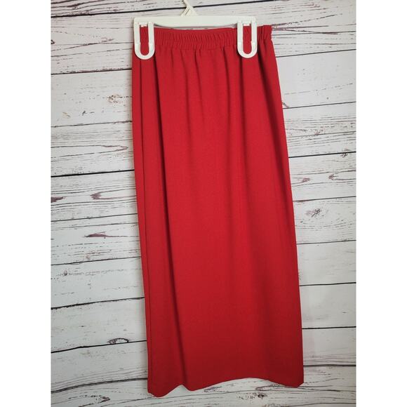 Leslie Belle Red Black Velvet Collar 2-Piece Formal Work Skirt & Jacket Size 8 - Picture 16 of 16